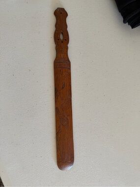 Japanese carved bamboo paper knife